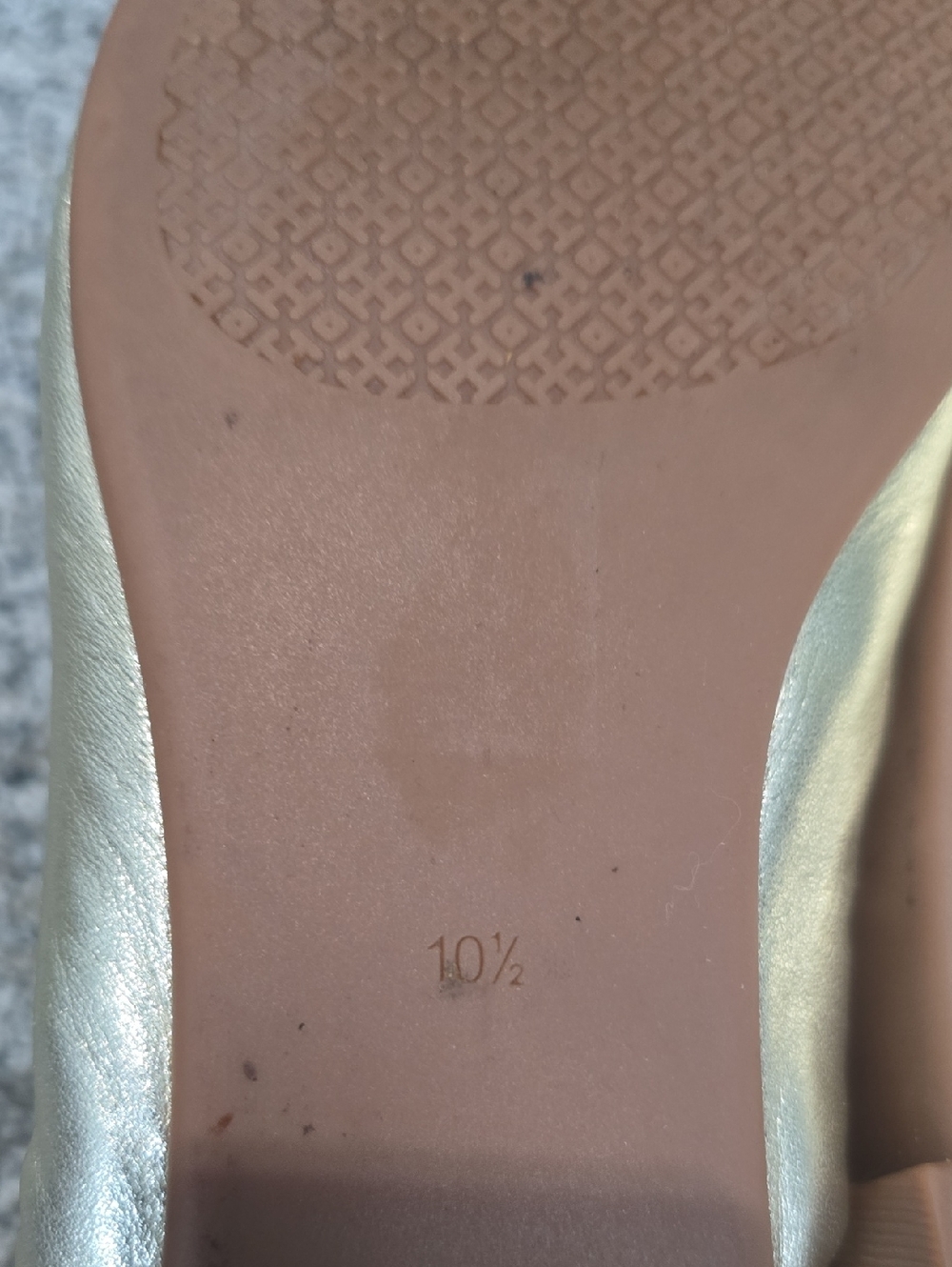 Tory Burch Blossom Floral Gold Metallic Ballet Flats Size 10.5 - Picture 7 of 7